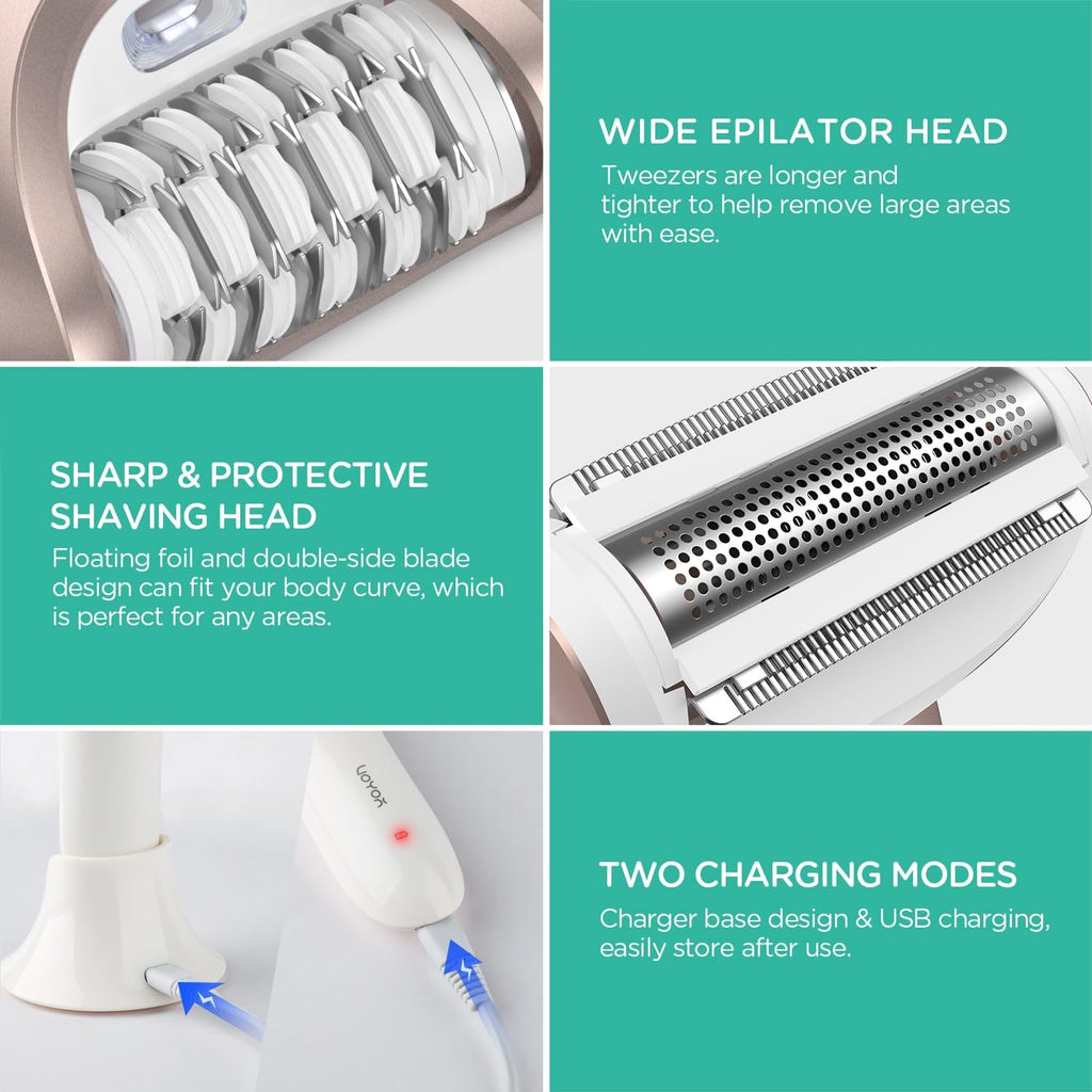 Epilator for Women, 3 in 1 Epilators Hair Removal for Leg Arm BM300