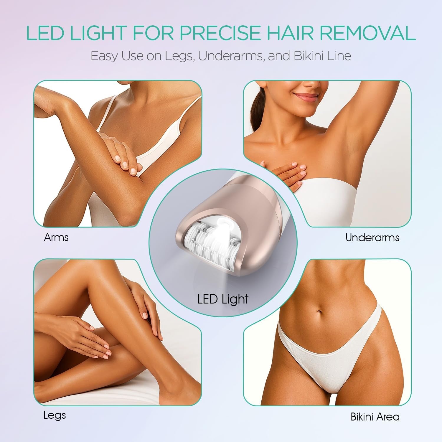 Epilator for Women, 3 in 1 Epilators Hair Removal for Leg Arm BM300
