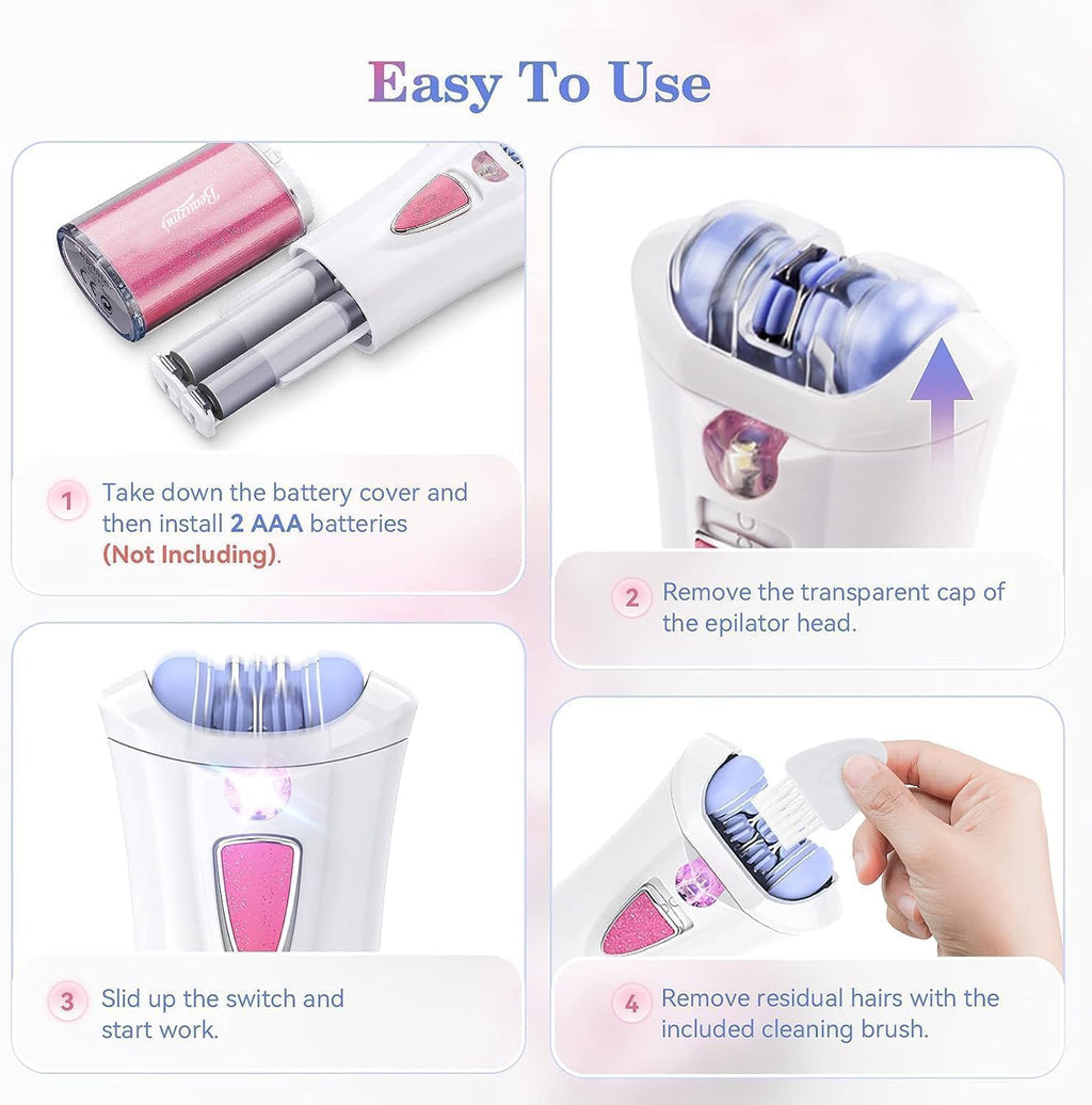 Mini Epilator, Facial Hair Remover for Women, Full Body Smooth Glide Epilator,