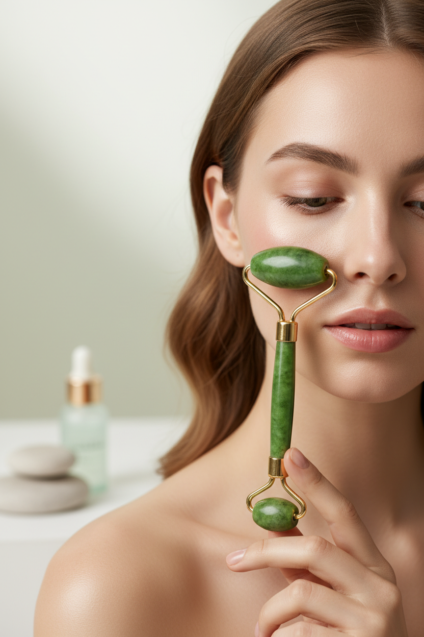 Jade Roller – Depuff, Glow & Sculpt Your Face Daily